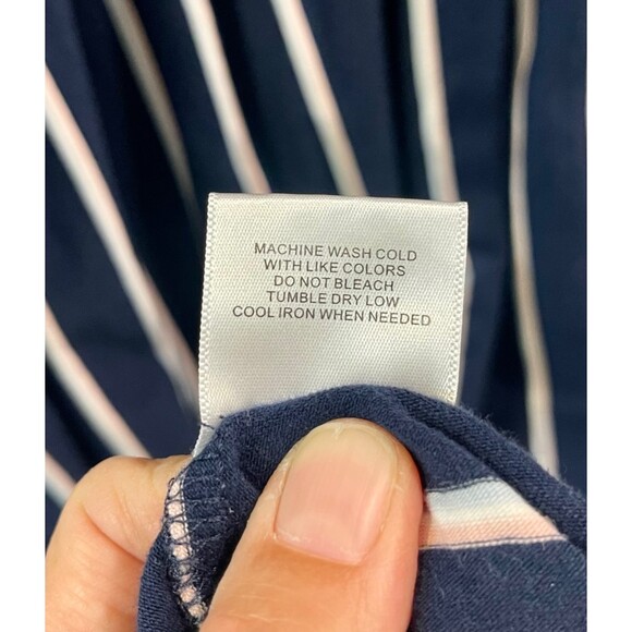 MODCLOTH Jersey Knit Navy Striped Maxi, Sz L - Picture 7 of 7